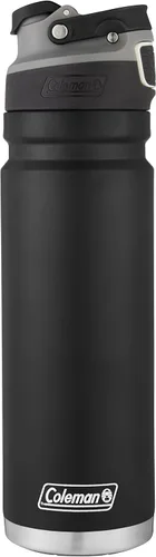 Vista 4 de Coleman Autoseal FreeFlow - Botella de agua de acero inoxidable, color negro, 24 onzas
