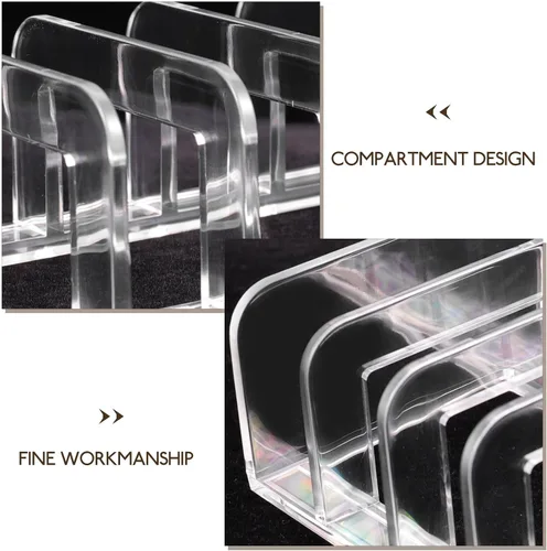Vista 8 de VALICLUD Transparent Divided Makeup Pallet Organizer with Slots Cosmetic Storage Container for Eyeshadow Lipstick and Makeup Accessories Compact