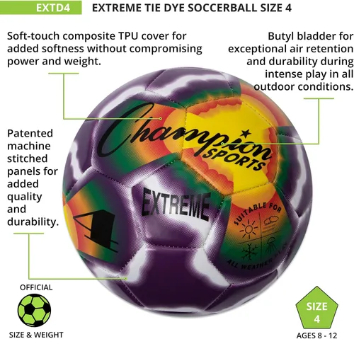 Vista 4 de Champion Sports Balón de fútbol Tie Dye