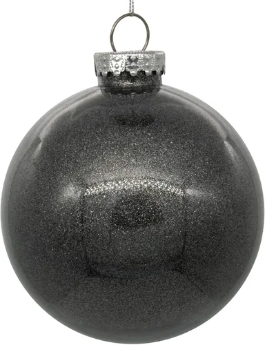 Vista 47 de Vickerman Adorno navideño de bola transparente de 3 pulgadas con interior de purpurina dorada antigua. Oro envejecido