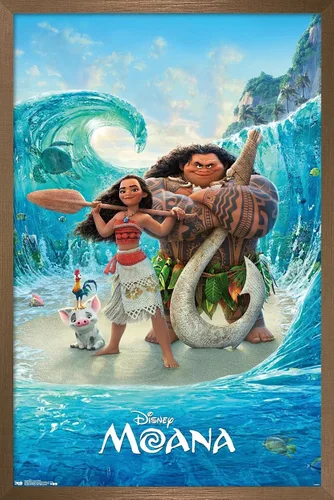 Vista 12 de Trends International Disney Moana - Póster de pared con suelo oceánico, 22.4 pulgadas de largo x 14.7 pulgadas, versión enmarcada en madera