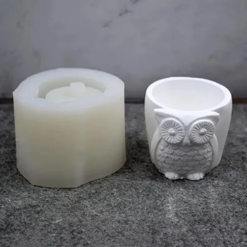 Vista 9 de Moldes de silicona de resina de búho para macetas de flores, moldes de macetas de cerámica y arcilla, molde de plantador de silicona para macetas