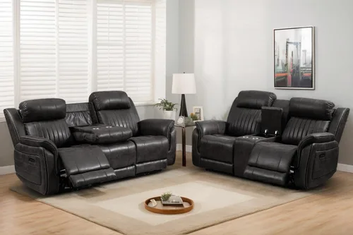 Vista 9 de Sofá reclinable eléctrico con gravedad cero, sillón reclinable eléctrico con reposacabezas ajustable, carga inalámbrica, puertos USB/C, sofá Azul