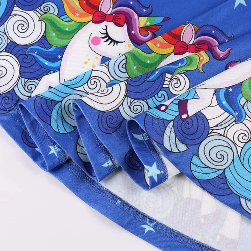 Vista 5 de LaBeca - Vestido sin mangas o de manga larga para niñas, vestidos casuales con diseño de unicornio o sirena para niñas pequeñas o grandes