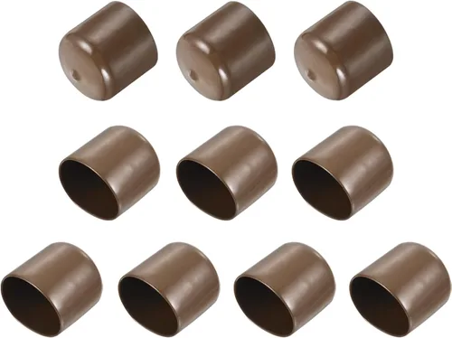 Vista 260 de uxcell 10 tapas de goma para extremos de 0.591 in de identificación, tapa de extremo redondo, protectores de rosca de tornillo, color negro