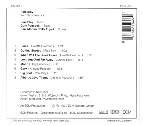 Vista 2 de Paul Bley with Gary Peacock