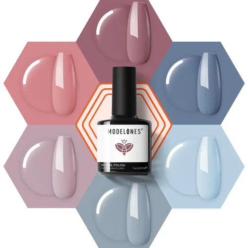 Vista 40 de Modelones - Juego de esmaltes de gel transparente, capa base de gel superior, sin limpieza, 0.5 onzas líquidas Un conjunto claro