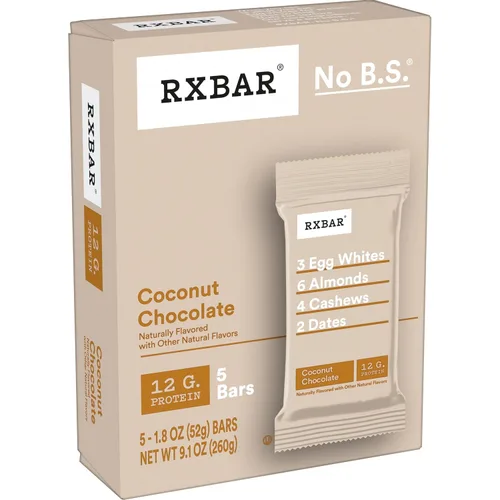 Vista 7 de RXBAR Barras de proteínas, 0.44 oz de proteína, aperitivos sin gluten, chocolate de coco (6 cajas, 30 barras)
