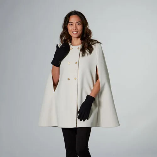 Vista 3 de Hadley Wren Women's Button Down Poncho Collared Double Breasted Cape