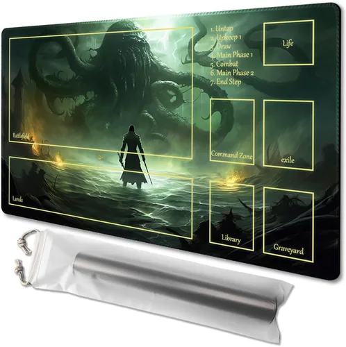 Vista 25 de Tapete de juego MTG tamaño 24x14 pulgadas, bolsas de almacenamiento gratuitas, respaldo antideslizante, impresión, ideal para entusiastas