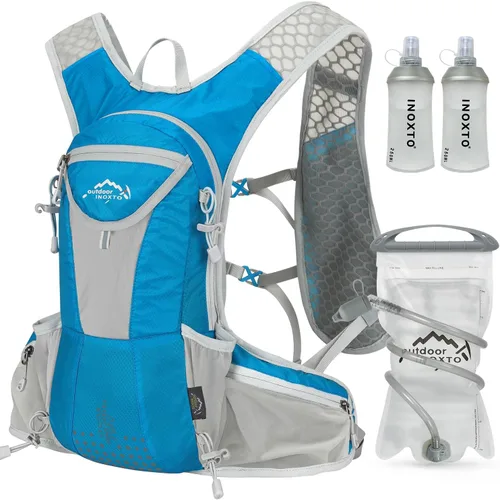 Vista 12 de IX INOXTO Hydration Pack Backpack, Lightweight Water Backpack with 2L Hydration Bladder Daypack for Men Women,Running Hydration Vest for Trail