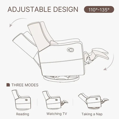 Vista 6 de KISLOT Silla reclinable giratoria, planeador manual para guardería, cuadros Cuadros azules