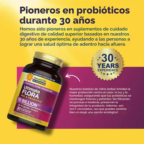 Vista 4 de Renew Life Probióticos Ultimate Flora para mujeres, 70 mil millones de UFC