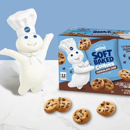 Vista 4 de Pillsbury Mini galletas horneadas suaves, chispas de chocolate, bolsas de aperitivos, 12