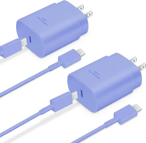 Vista 13 de GUUSMART Cargador tipo C, paquete de 2 cables de carga USB C de 25 W de largo y 6 pies Cargador tipo C Bloque de carga rápida compatible con Negro