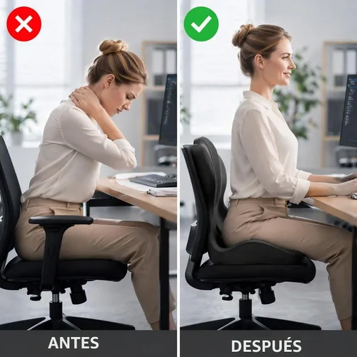 Vista 6 de Cojín de asiento ergonómico con soporte lumbar, espuma Gris oscuro + gris claro