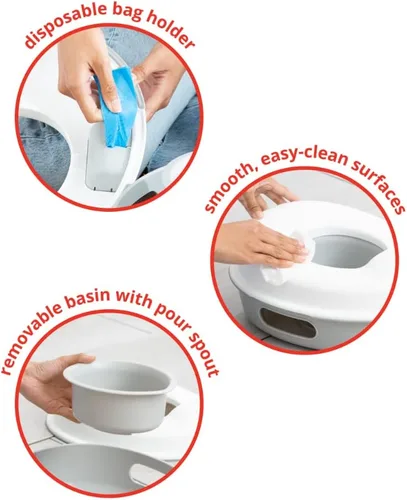 Vista 8 de Skip Hop Go Time - Asiento de orinal 3 en 1 multietapa, color blanco/gris