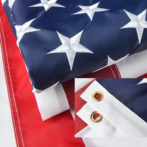 Vista 7 de Bandera de Estados Unidos de 12 x 18 pulgadas, bandera patriótica pequeña de Estados Unidos cosida con 50 estrellas para motocicleta, yate, barco