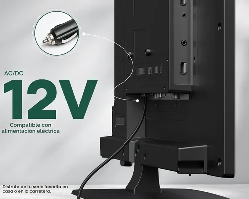 Vista 5 de SYLVOX TV RV de 19 pulgadas, TV de 12 V para autocaravana, 1080P Smart TVs pantalla plana DC/AC Power, 9-32V, Low Energy Consumption, Seismic