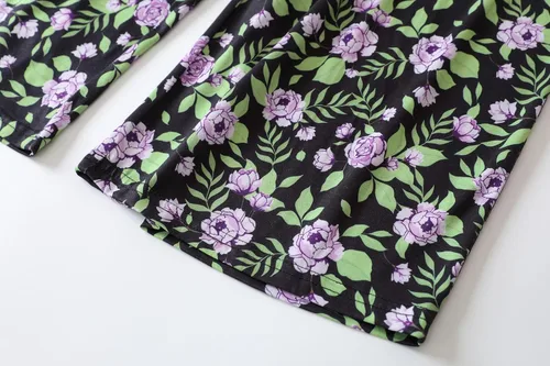 Vista 7 de Vozanet Pijama sexy con cuello en V para mujer, estilo mexicano, floral, 2 piezas, tótem, casual, nocturno, talla grande M a 5XL