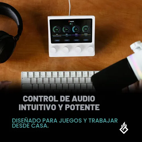 Vista 3 de BEACN Mix (Light) - Mezclador y controlador de audio USB-C, pantalla de 5 Claro