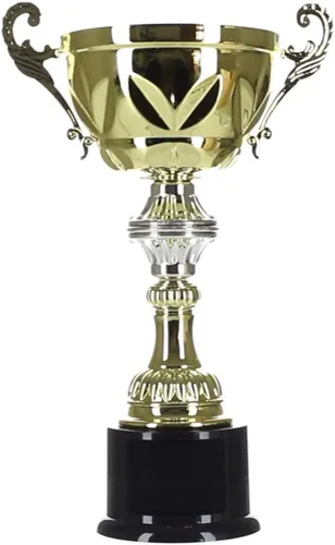 Vista 2 de Decade Awards Trofeo de Copa, Oro y Plata Premio de la Copa Corporativa de Metal Grabado - Personalizar Ahora