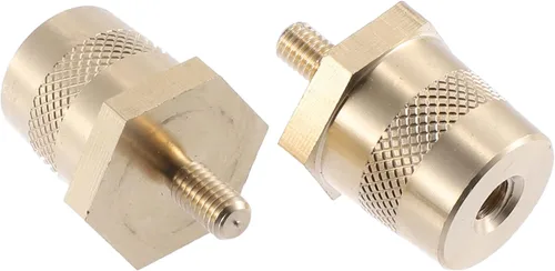 Vista 4 de X AUTOHAUX 2 pares de conectores de terminales de batería M5 de latón adaptador de poste de latón Tornillos extensores tuercas