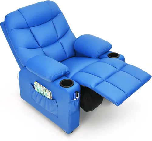 Vista 15 de GLACER Silla reclinable para niños con portavasos, bolsillos laterales Marrón