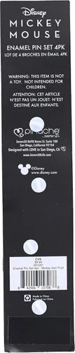Vista 2 de Disney Mickey Mouse Fresh Fruit - Juego de 4 pines esmaltados, Metal, Sin gemas.