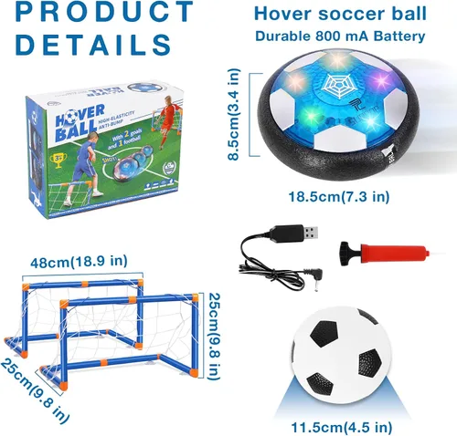 Vista 5 de OurHonor Pelotas de Fútbol Flotantes, Juego de 2 en 1 de Fútbol Flotante con Luz Nocturna LED en Forma de Estrella, Juego de Deportes
