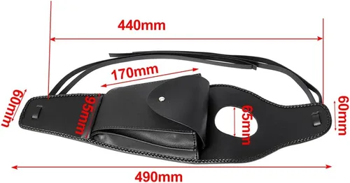 Vista 4 de FSFY - Bolsa de tanque de gasolina para motocicleta, bolsa de depósito de combustible de piel sintética, bolsa central para consola de salpicadero
