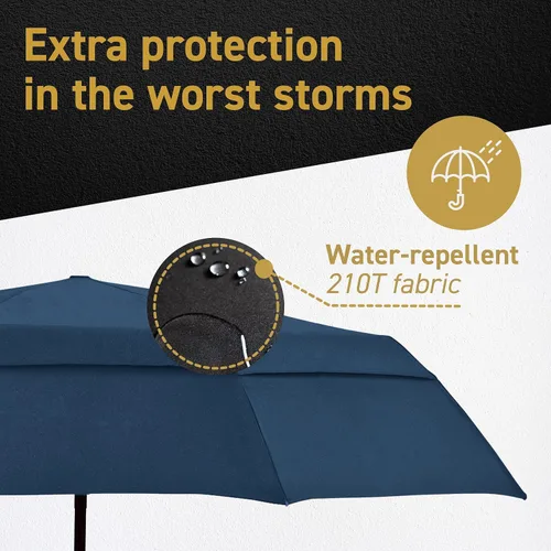 Vista 4 de Windproof Travel Umbrellas for Rain - Lightweight, Strong, Compact with & Easy Auto OpenClose Button for Single Hand Use - Double Vented Canopy for