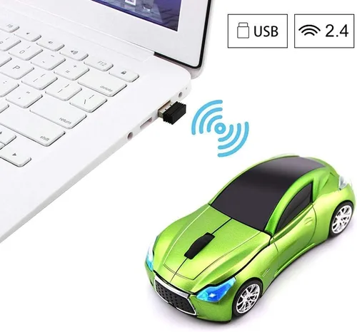 Vista 7 de CHUYI Cool Sports - Ratón óptico inalámbrico en forma de coche 3D para viajes de negocios, oficina, hogar, escuela, regalo (1 verde, 1 rojo)