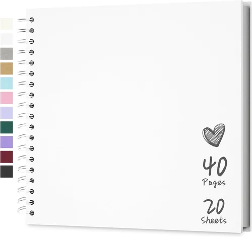 Vista 36 de Álbum de recortes de 7 x 7 pulgadas, álbum de recortes DIY de tapa dura de papel kraft, álbumes de fotos, 40 páginas, perfecto para fotos de 4 x 6