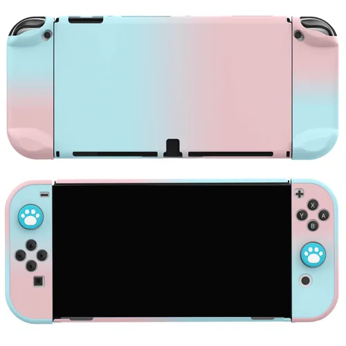 Vista 5 de COMCOOL Dockable Case for Nintendo Switch OLED - 9 FT Military Grade Drop Protection with Tempered Glass Screen Protector and Thumb Grips Protective