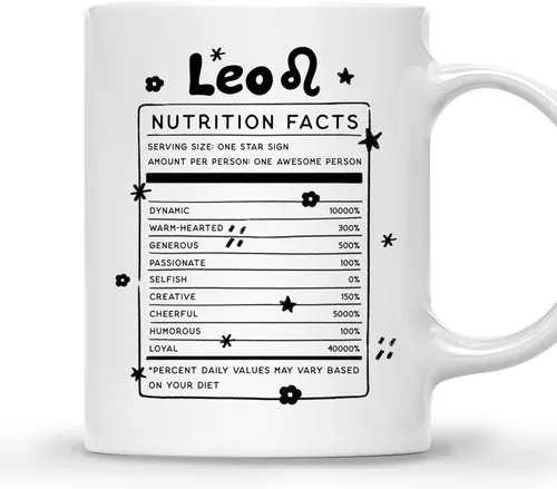 Vista 12 de Gossby Aquarius Nutrition Fact Taza de café – Regalo del signo del zodiaco para mujeres, cumpleaños, regalo de astrología de Navidad para mujeres