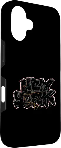 Vista 3 de Funda para iPhone 16 Graffiti New York y trenes