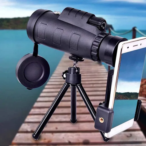 Vista 2 de Monóculo de alta potencia, impermeable, a prueba de golpes, prisma de alta definición con soporte para teléfono y trípode, para observación de aves