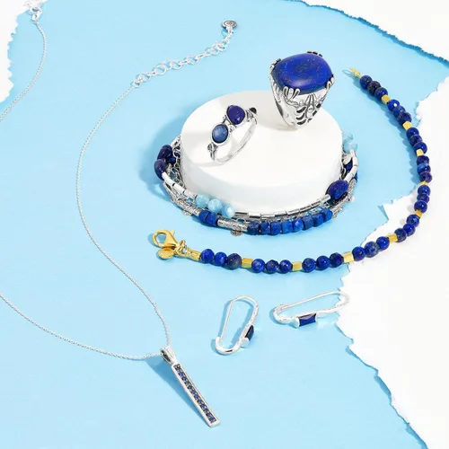 Vista 5 de Silpada Anillo 'Classy Beauty' de plata de ley con lapislázuli, cianita e iolita