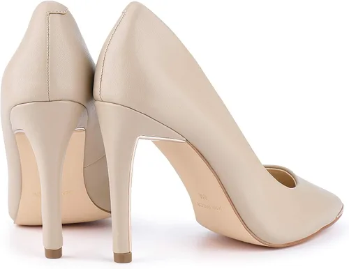 Vista 2 de JENN ARDOR Tacones de tacón alto de 4 pulgadas para mujer, zapatos de tacón de aguja cerrados, punta cerrada, oficina, boda, fiesta, vestido elegante