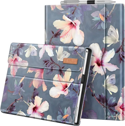 Vista 10 de Funda Fintie para Microsoft Surface Pro 7 Plus, Surface Pro 7/6/5/4/3 de 12,3 pulgadas - Cubierta de negocios tipo portafolio con bolsillo, Negro