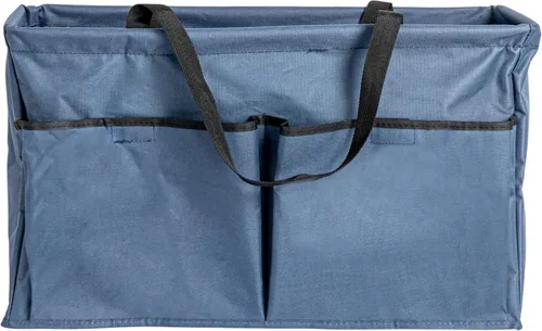 Vista 8 de Household Essentials Krush Bolsa multiusos de lona con bolsillos, bolsa reutilizable para comestibles, color azul con ribete negro
