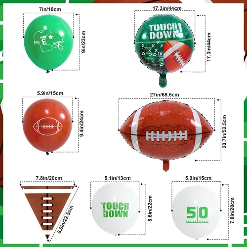 Vista 4 de 39 piezas de decoraciones de fiesta de fútbol suministros de fiesta de fútbol para decoración temática de fútbol