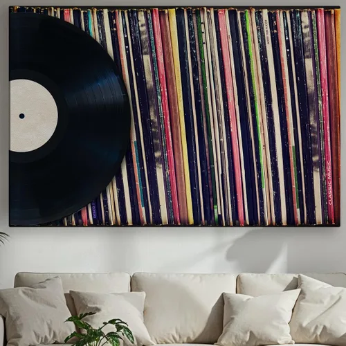 Vista 36 de LuxeWood Arte de Pared Musical en Lienzo - Impresiones Temáticas Musicales Medianas y Grandes para Sala de Estar, Oficina, Estudio, Airbnb