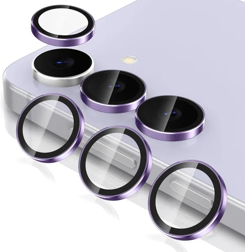 Vista 108 de Casetego Protector de lente de cámara para Galaxy Z Fold 8, [Diseño de purpurina mejorado], [Fuerte adherencia], lente de vidrio templado 9H negro