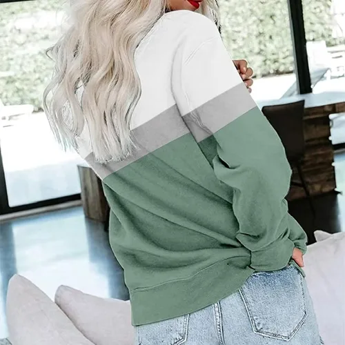 Vista 6 de Womens Long Sleeve Tops Casual Fashion Floral Print Long Sleeve O-Neck Pullover Top Blouse with Pockets