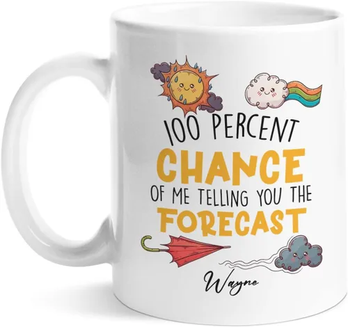 Vista 8 de Taza de café personalizada Storm Chaser con nombre, taza de cerámica de tornado personalizada para meteorólogo, regalos novedosos para amantes