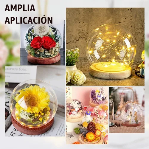 Vista 6 de NBEADS 6 piezas de mini cúpula de cristal, 1.57 pulgadas de diámetro, cúpula redonda de cristal de la cúpula de cristal transparente con base