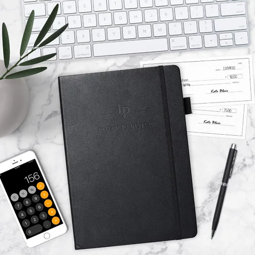 Vista 5 de Legend Planner Libro de registro de cheques - Libro contable para pequeñas empresas y uso personal - Registro de chequera para rastrear