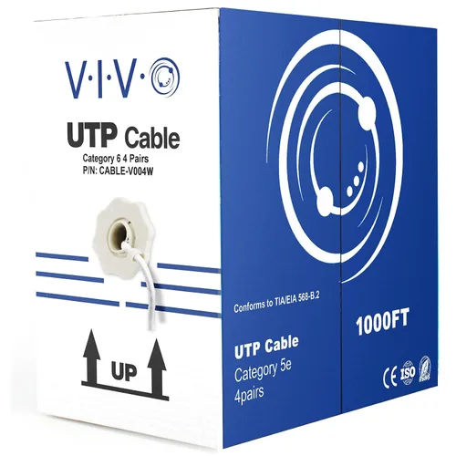 Vista 10 de VIVO Cable Cat6 a granel de 500 pies, cable Ethernet CCA, 23 AWG, caja de extracción UTP, red LAN, azul, CABLE-V006B Cable Ethernet CCA, 23 AWG